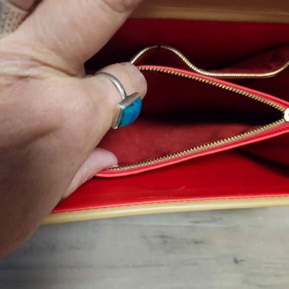 Vintage 1950's Genuine ALLIGATOR Multi Section Handbag Adjustable Strap - Picture 6 of 11